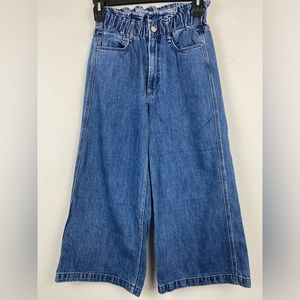 McGuire size 27 Women’s Blue Denim High Rise Wide Leg Cropped Jeans